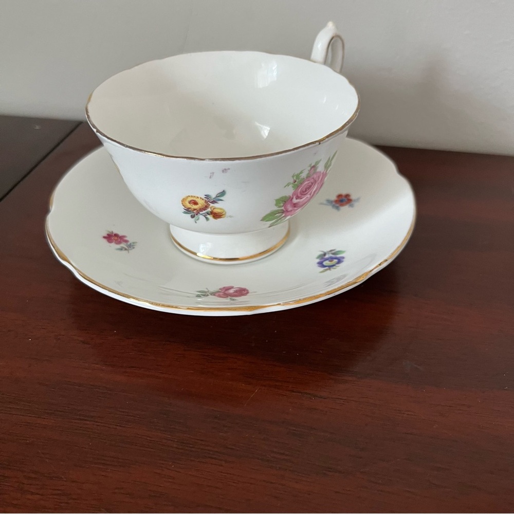 Floral Teacup and Saucer Set
